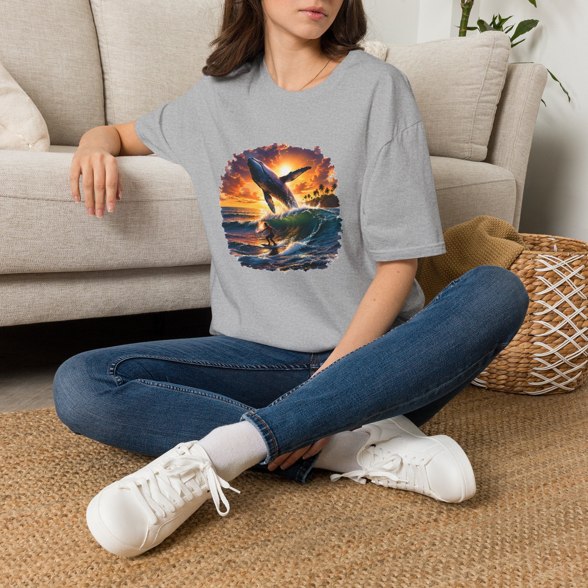 Whale Sunset T-Shirt — Ocean Jumping Humpback Tee