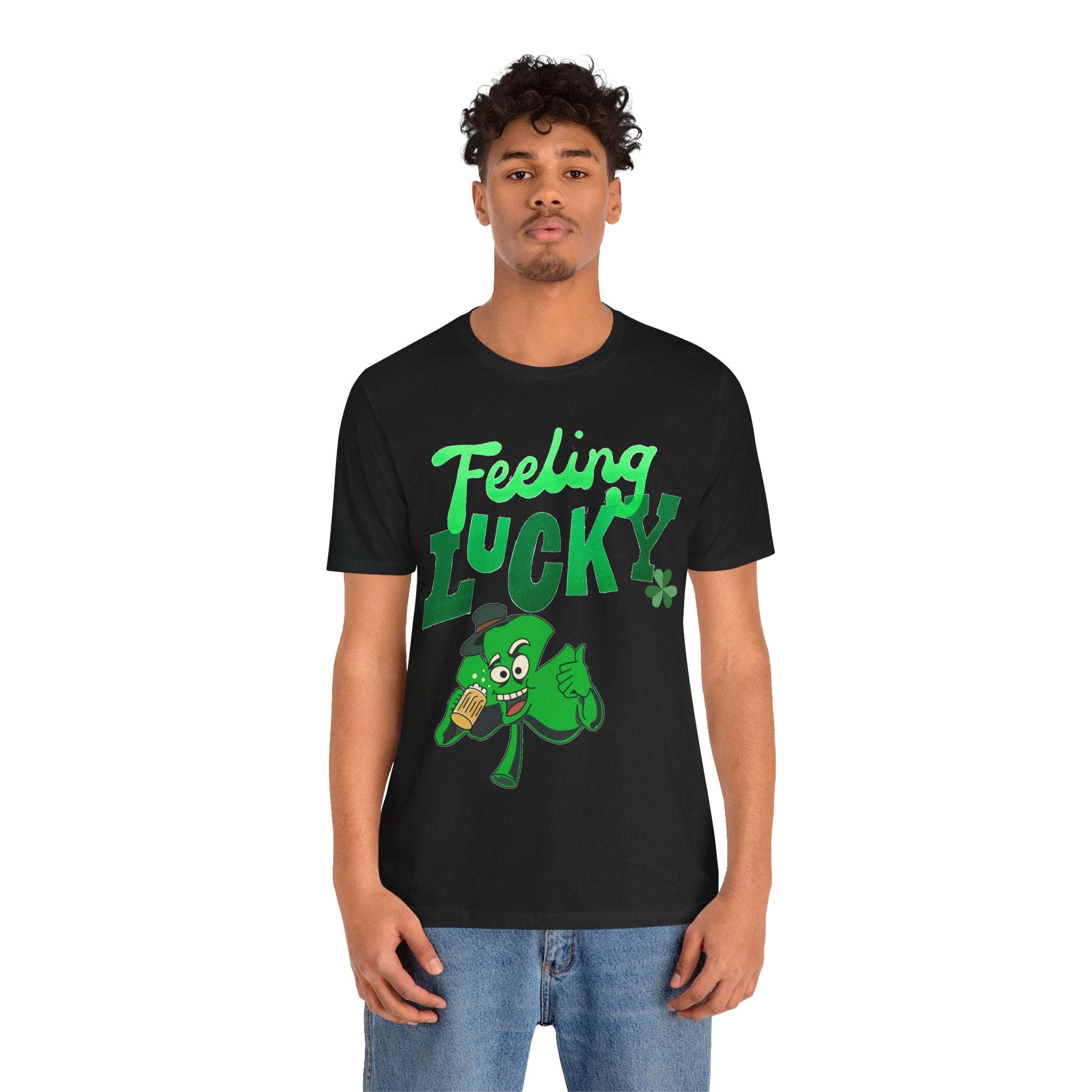 Feeling Lucky St. Patrick's Day T-Shirt — Shamrock Leprechaun Graphic Tee