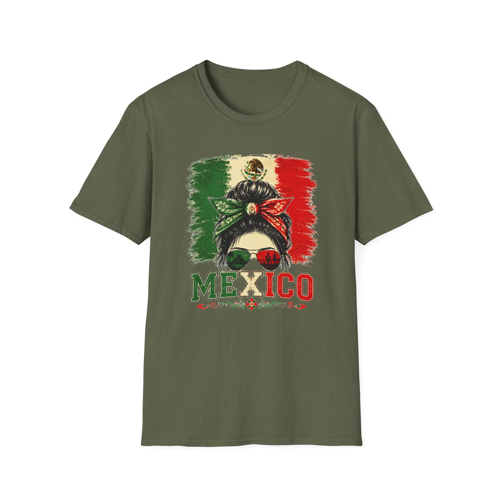 Mexico Messy Bun T-Shirt, Mexican Pride Shirt, Mexico Flag Graphic Tee, Cinco De Mayo Shirt, Latina Gift for Women