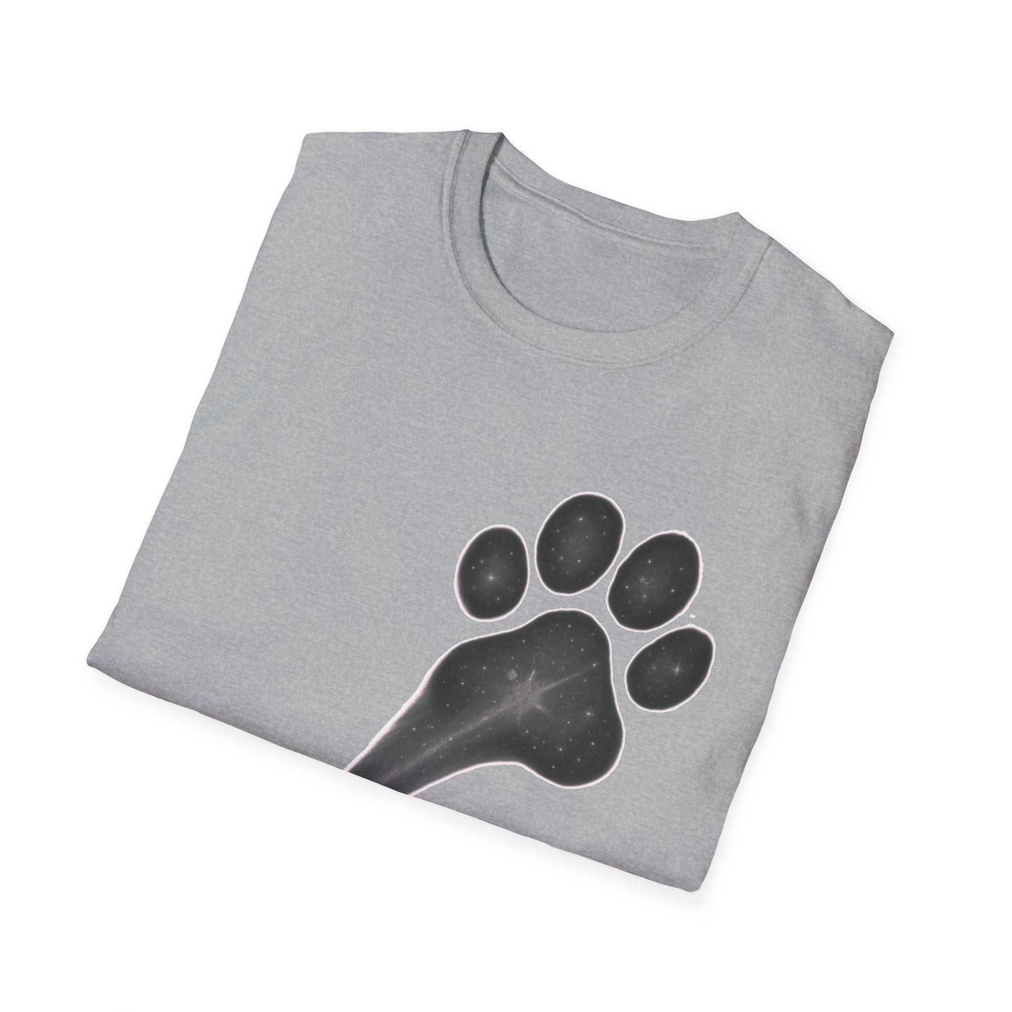 Minimal Paw Print T-Shirt, Dog Lover Tee, Aesthetic Pet Shirt, Paw Comet Design