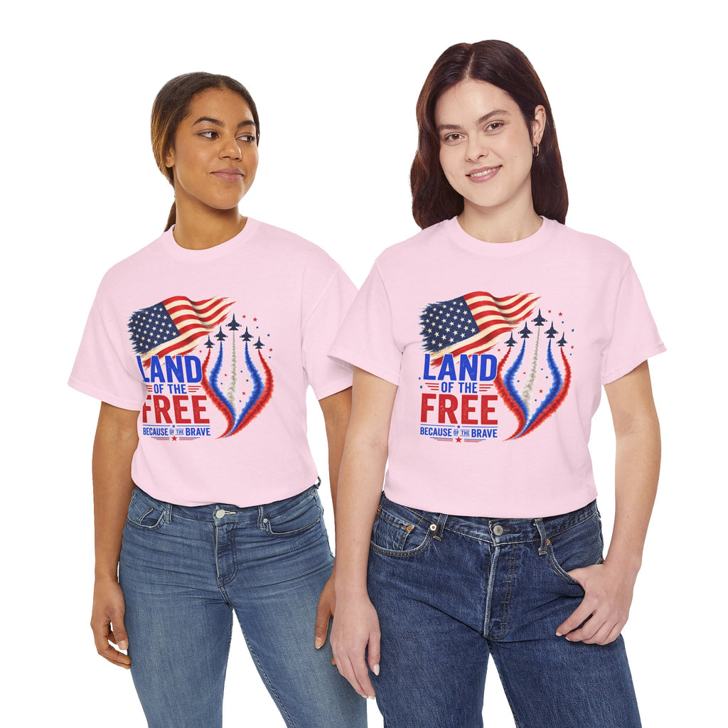 Land of the Free Because of the Brave Shirt, Patriotic 4th of July T-Shirt, USA Flag Tee, American Pride Shirt, Independence Day Gift