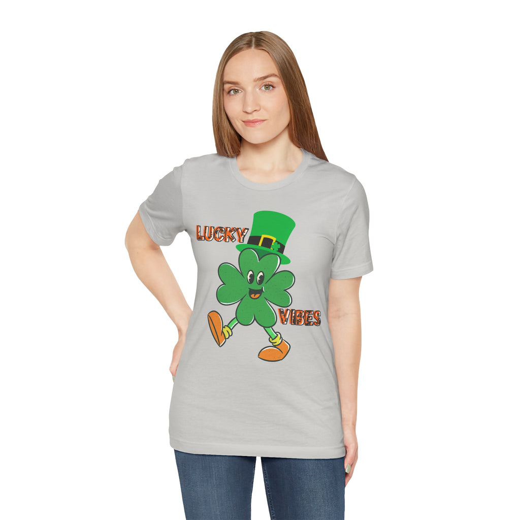 Lucky Vibes Saint Patrick's Day T-Shirt — Walking Shamrock Graphic Tee