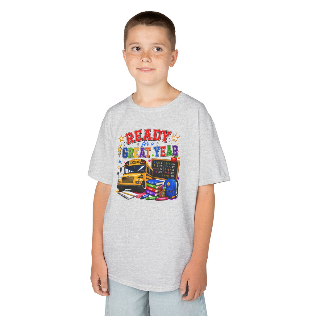 Kids T-Shirt — "Ready For A Great Year" School Bus Back-to-School Tee