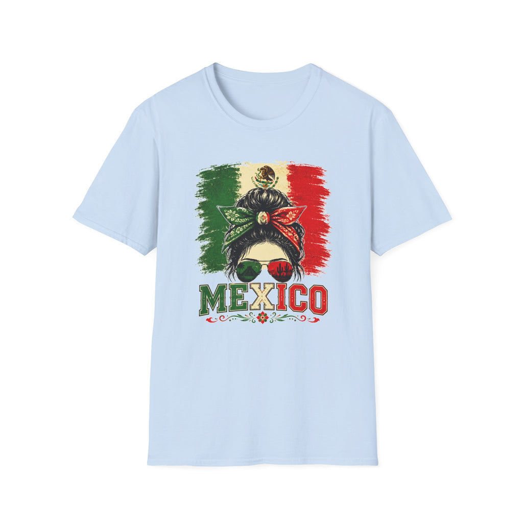Mexico Messy Bun T-Shirt, Mexican Pride Shirt, Mexico Flag Graphic Tee, Cinco De Mayo Shirt, Latina Gift for Women