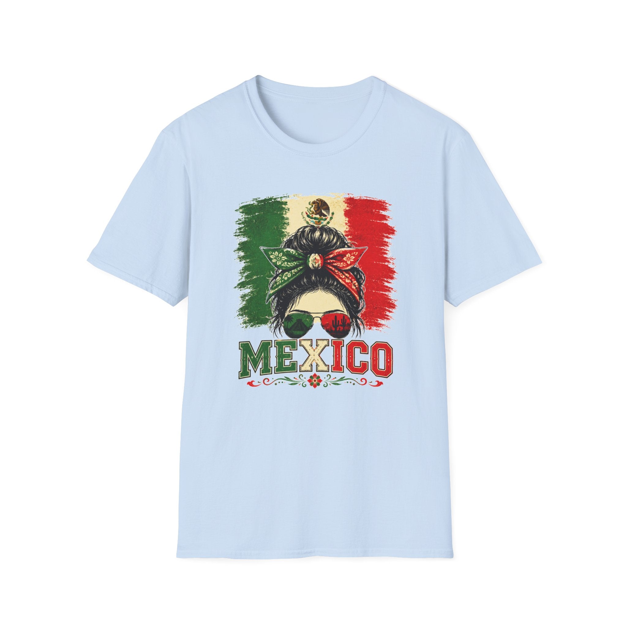 Mexico Messy Bun T-Shirt, Mexican Pride Shirt, Mexico Flag Graphic Tee, Cinco De Mayo Shirt, Latina Gift for Women