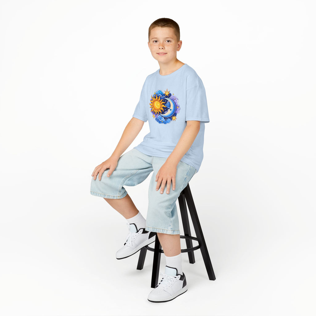 Kids Sun & Moon Graphic Tee — Colorful Celestial Design
