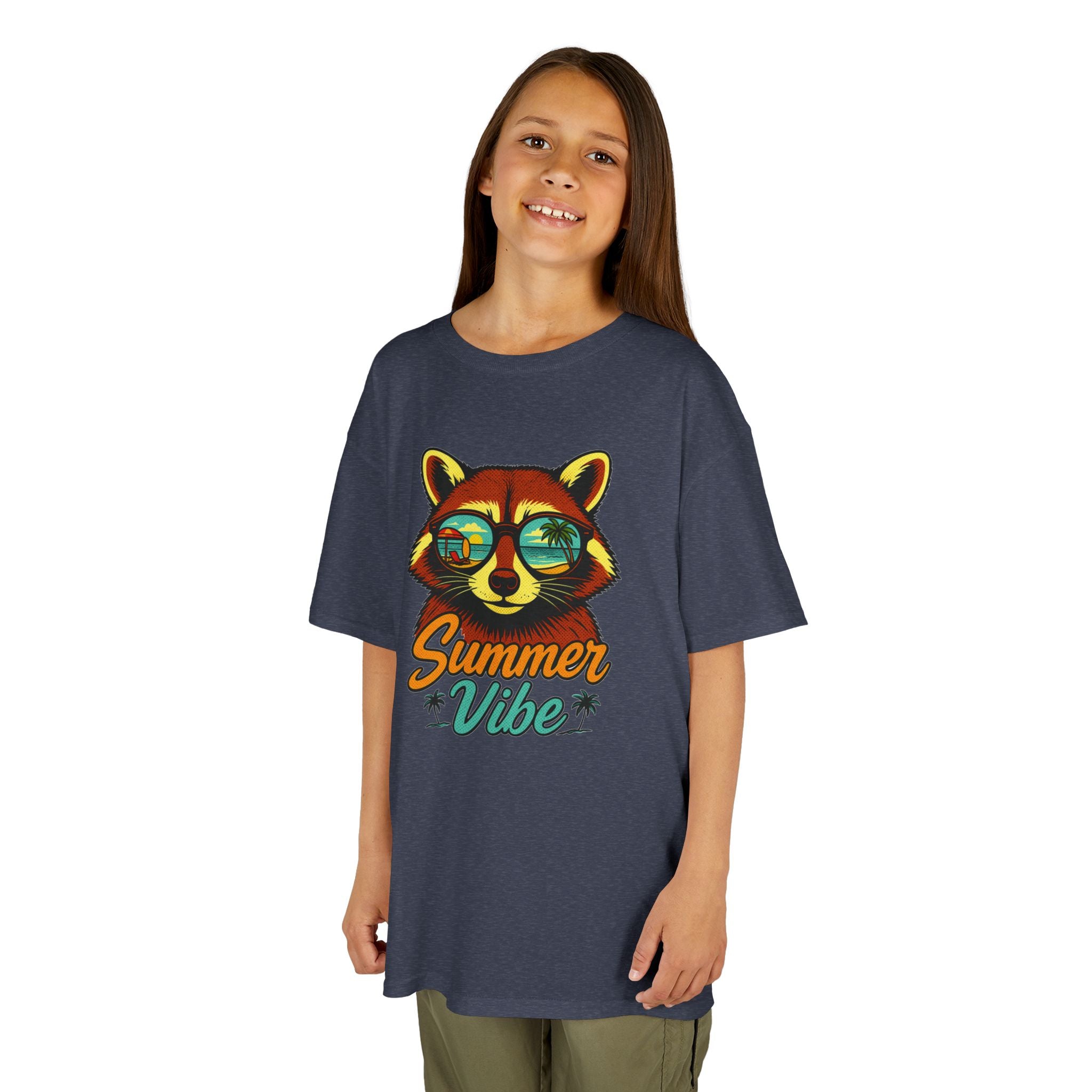 Kids Tee - 'Summer Vibe' Sunglasses Raccoon Graphic
