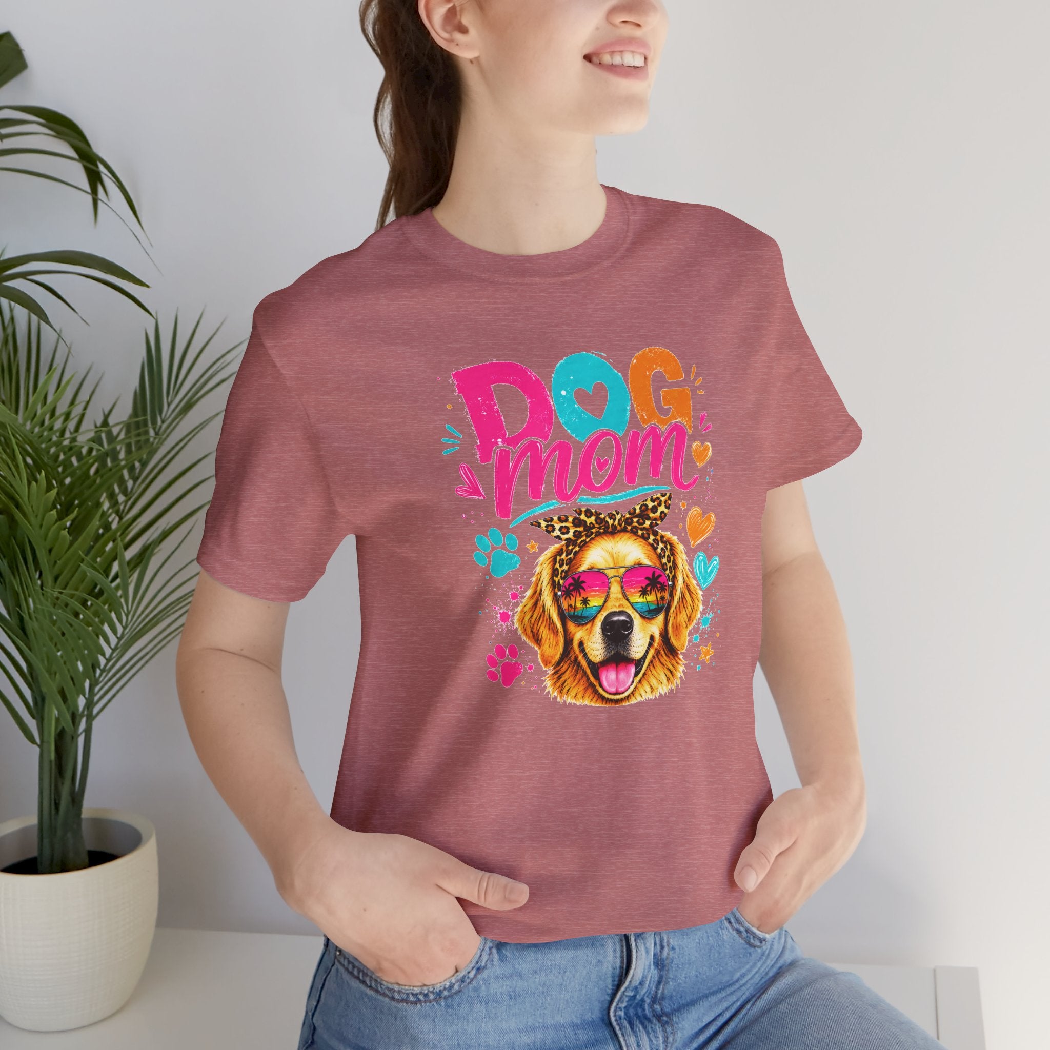 Dog Mom T-Shirt | Golden Retriever Shirt | Funny Dog Mom Gift | Colorful Retro Dog Lover Tee | Unisex Graphic T-Shirt