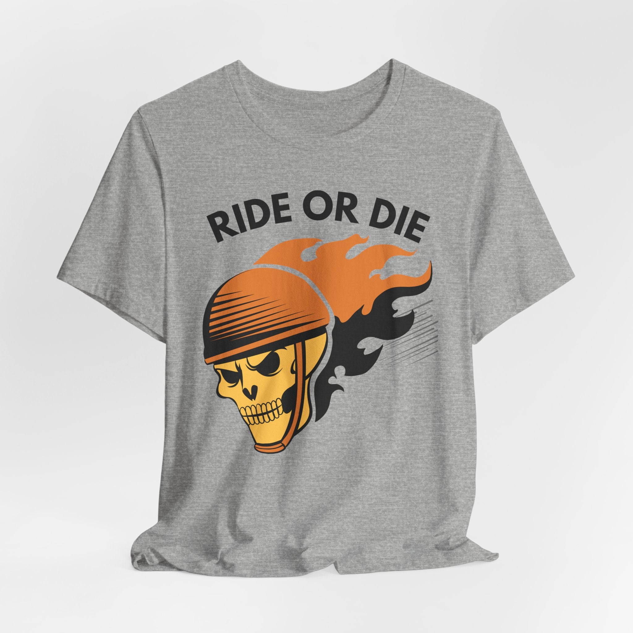 Ride or Die Skull Helmet T-Shirt | Biker Graphic Tee for Men | Vintage Motorcycle Shirt