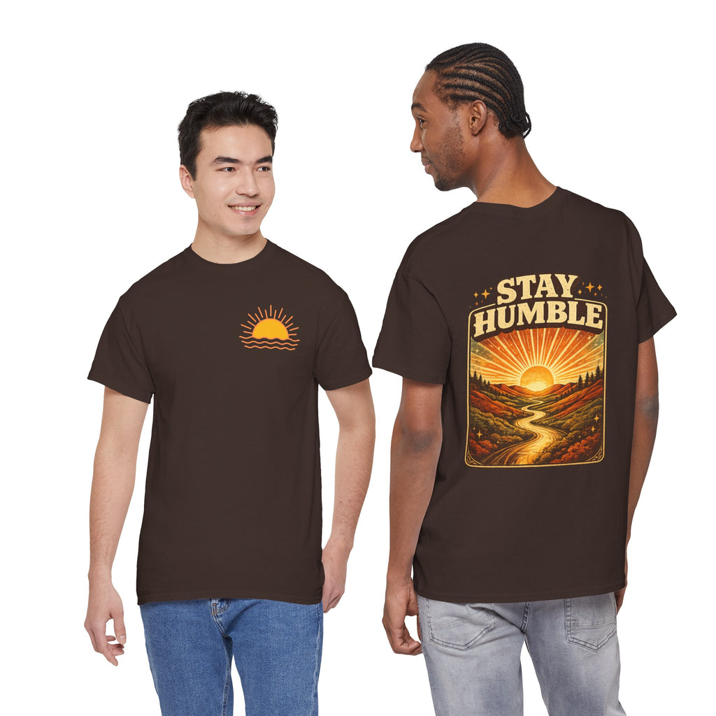 Stay Humble Sunset Tee - Retro Sunrise Graphic T-Shirt