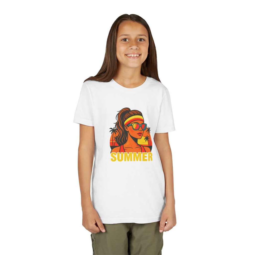Girls Summer Graphic Tee | Retro Sunshine Youth Shirt | Cute Vacation T-Shirt