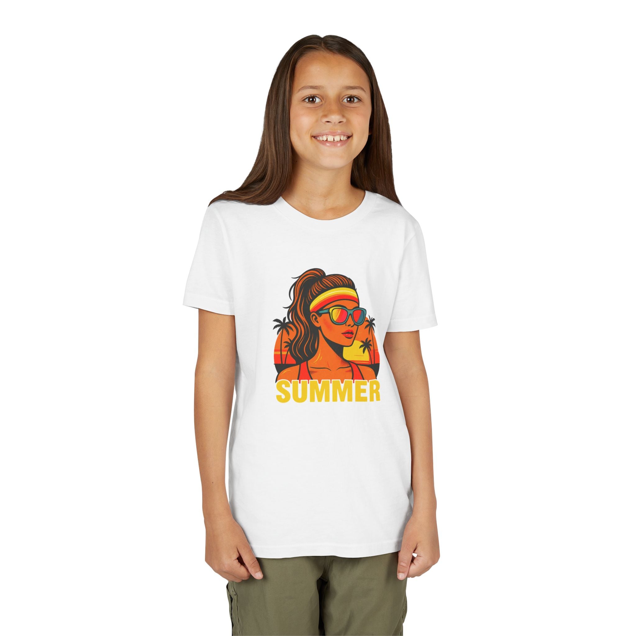 Girls Summer Graphic Tee | Retro Sunshine Youth Shirt | Cute Vacation T-Shirt