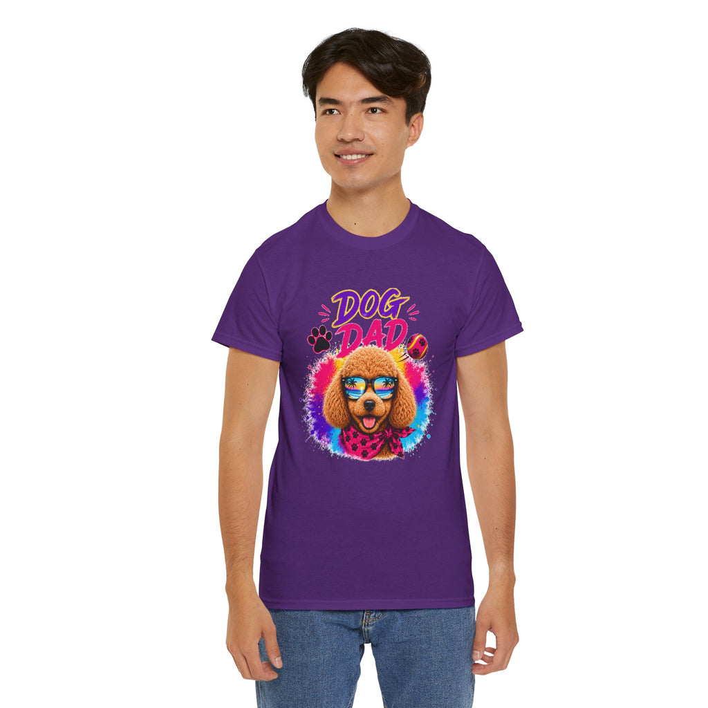 Dog Dad Poodle T-Shirt | Funny Dog Dad Gift | Colorful Retro Poodle Shirt | Dog Lover Gift | Unisex Graphic Tee