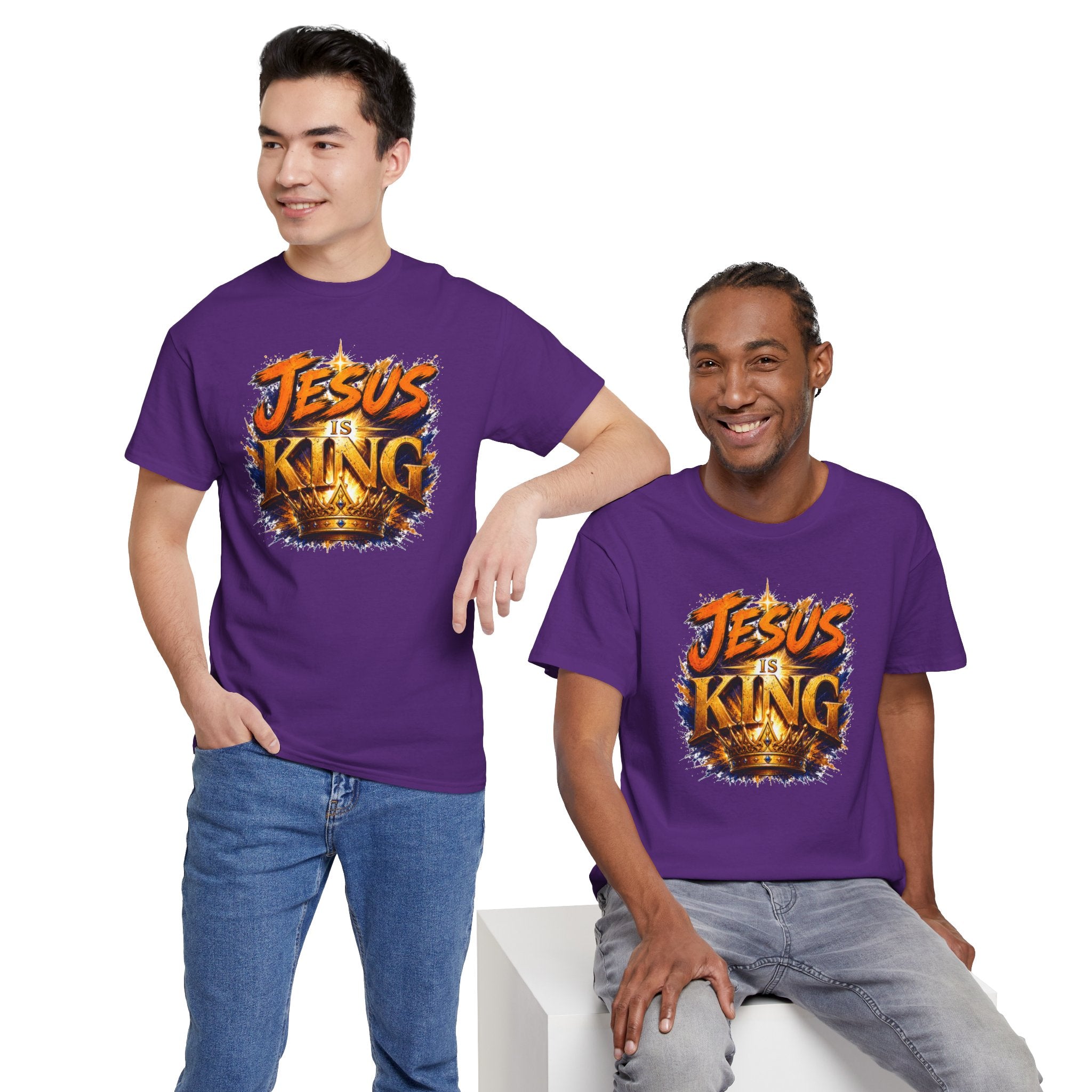 Jesus Is King Christian T-Shirt | Crown Graphic Tee | Religious Unisex Shirt | Faith Apparel | Christian Gift for Men & Women