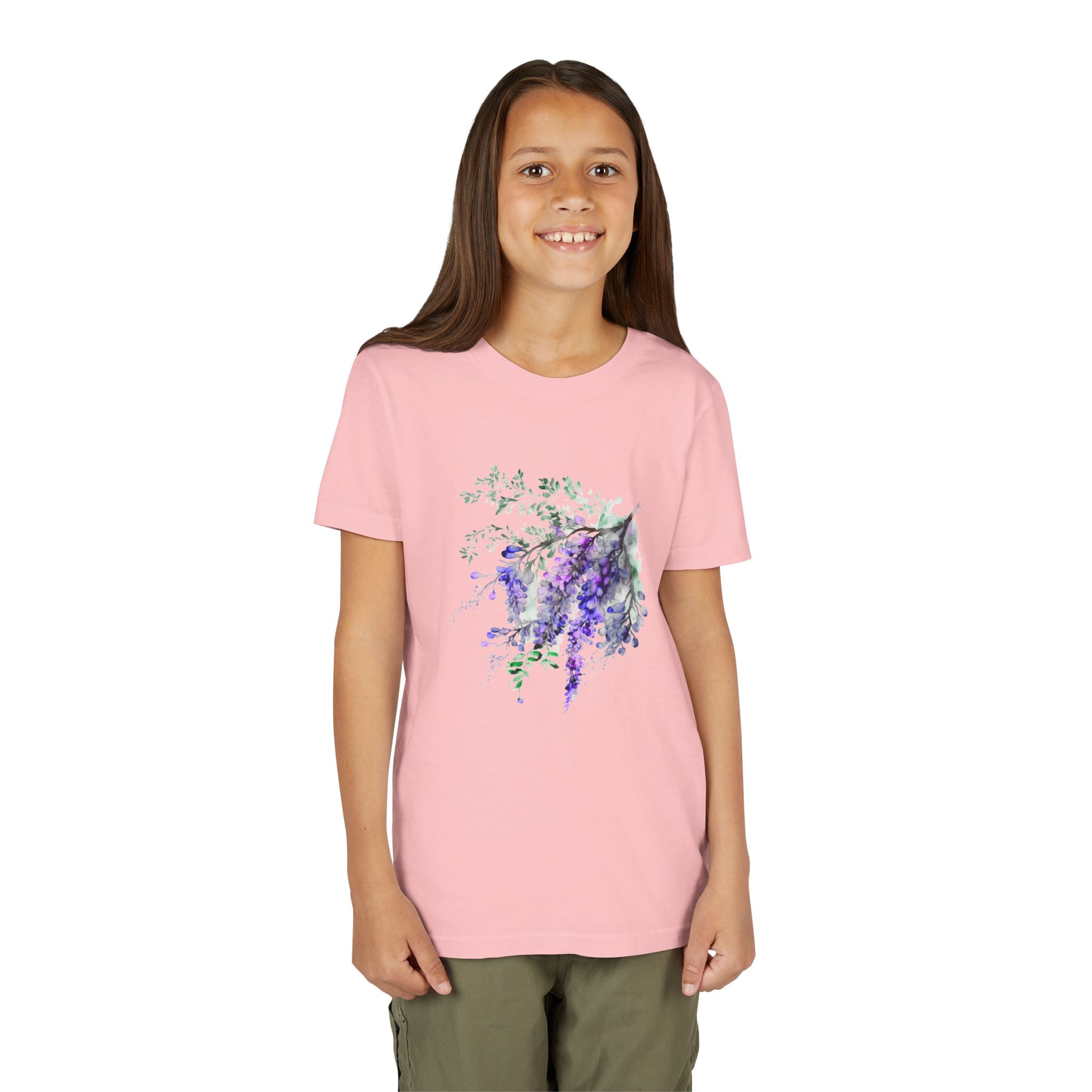 Youth Tee - Watercolor Wisteria Floral Shirt