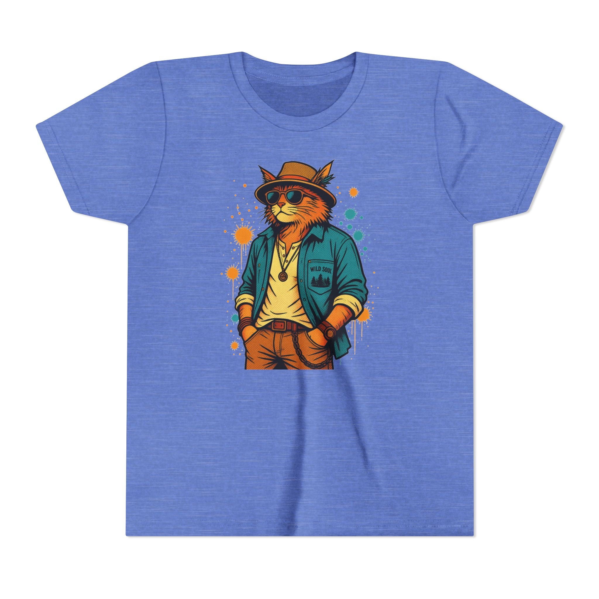Youth Cat Graphic Tee — Cool Retro Cat in Sunglasses Kids T-Shirt