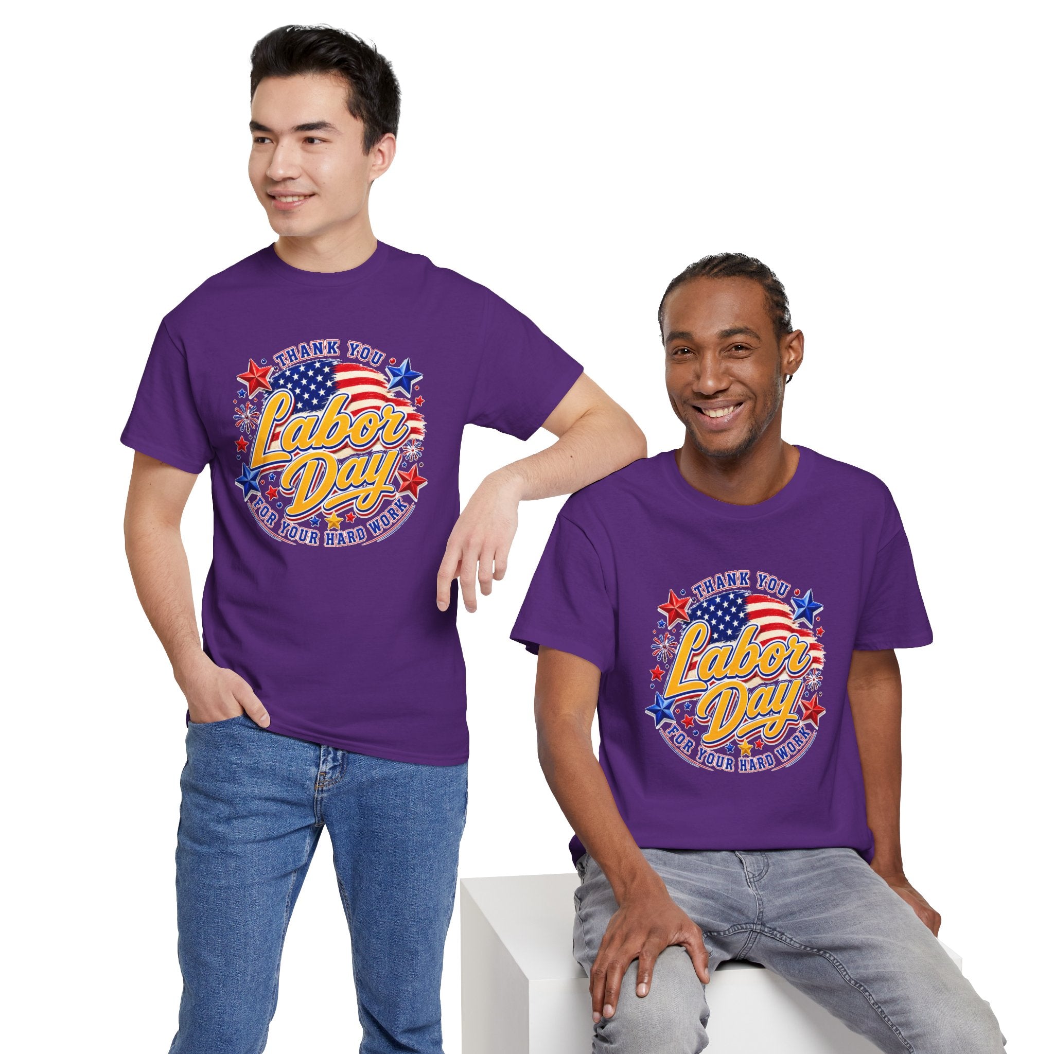 Labor Day T-Shirt — "Thank You Labor Day For Your Hard Work" Patriotic Holiday Tee