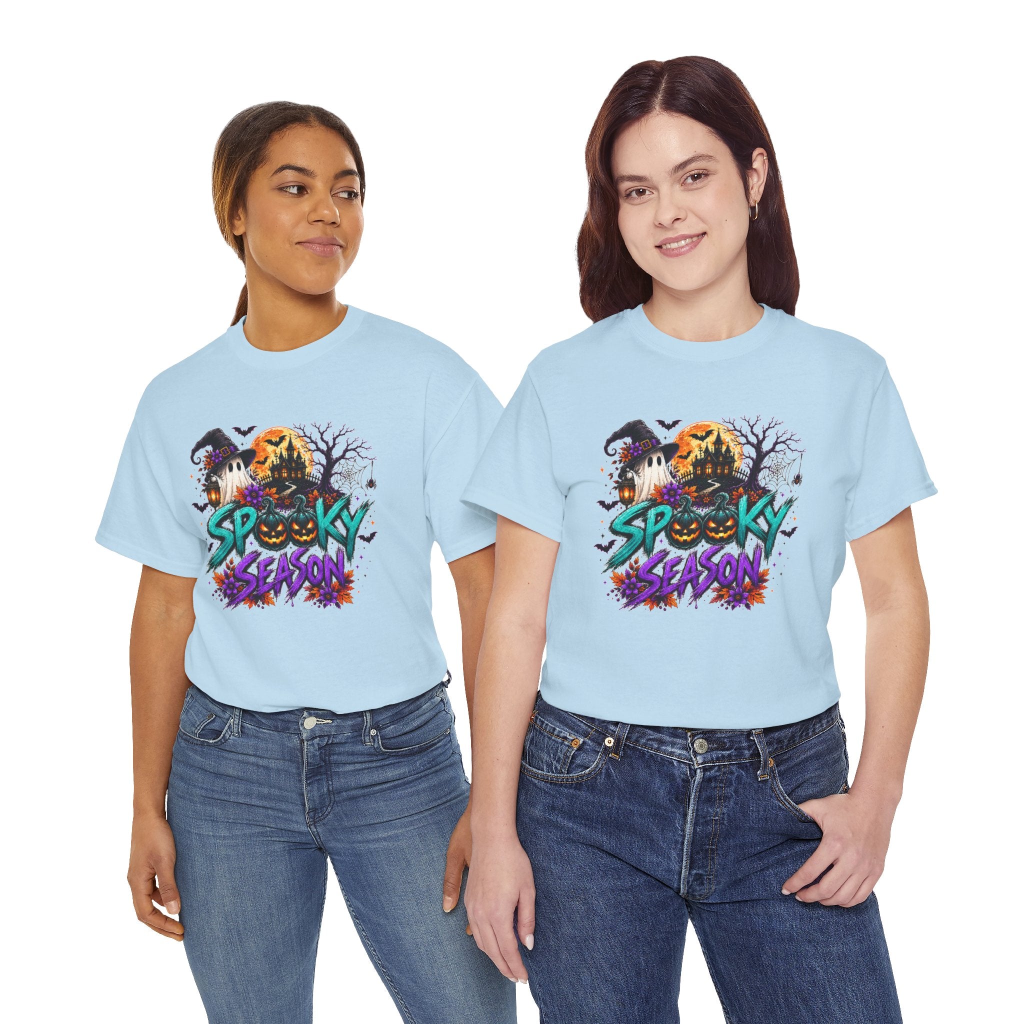 Spooky Season Halloween T-Shirt, Haunted House Pumpkin Tee, Halloween Graphic Shirt, Unisex Fall Tee