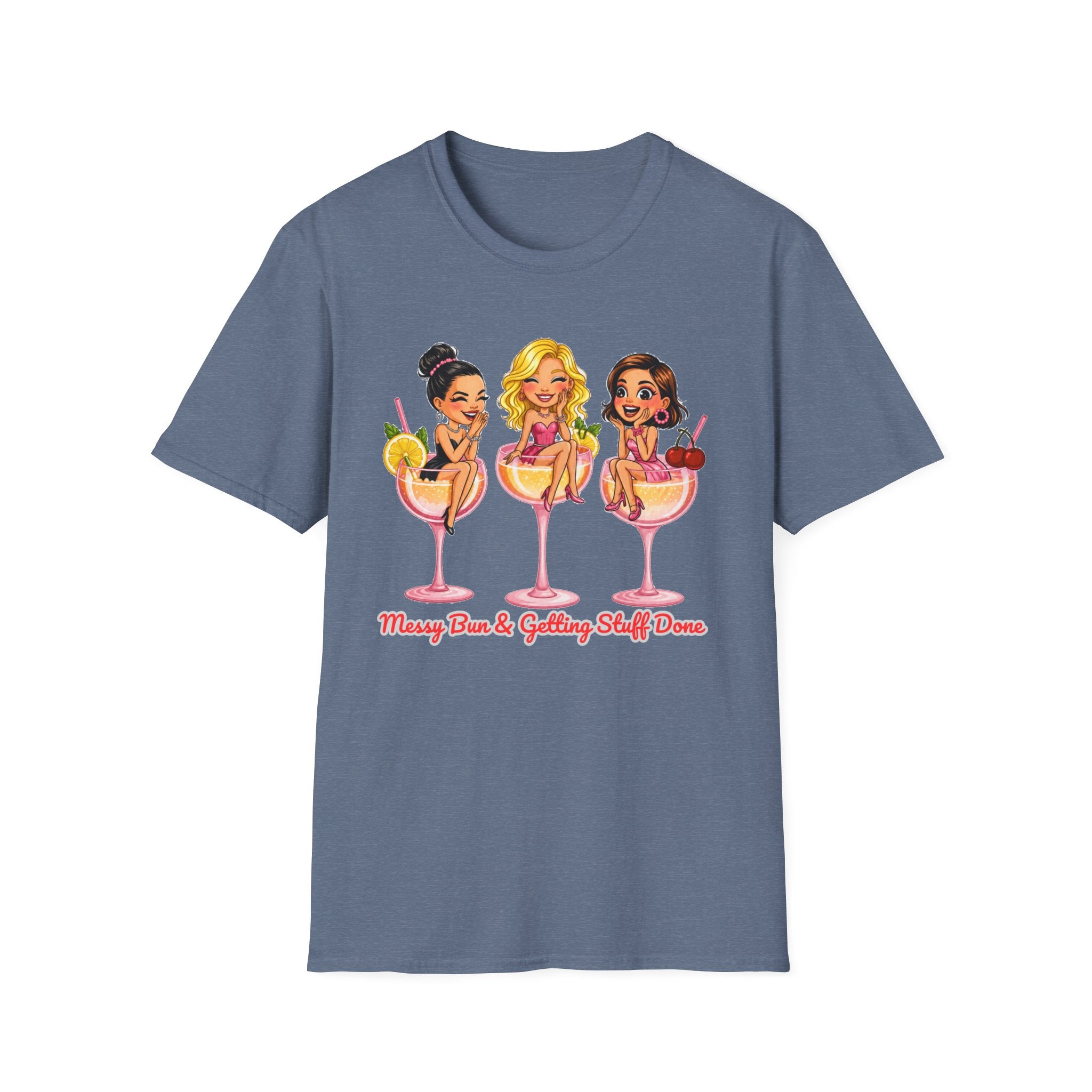 Messy Bun Getting Stuff Done Shirt Funny Mom Life Tee Cute Girls Cocktail Graphic T Shirt