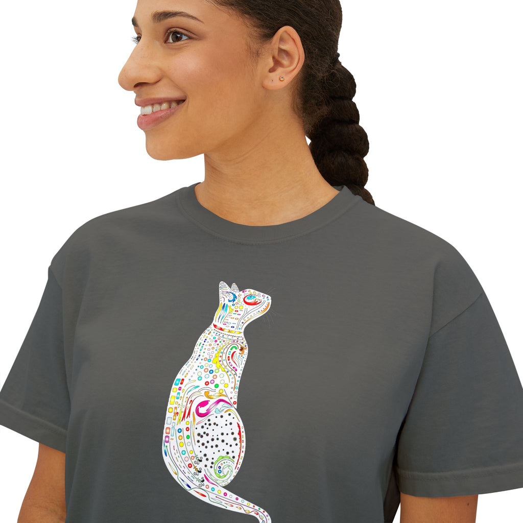 Cute Cat T-Shirt, Colorful Cat Graphic Tee, Cat Lover Gift Idea
