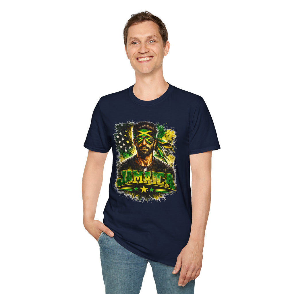Jamaican Flag Portrait T-Shirt — Reggae Vibe Graphic Tee