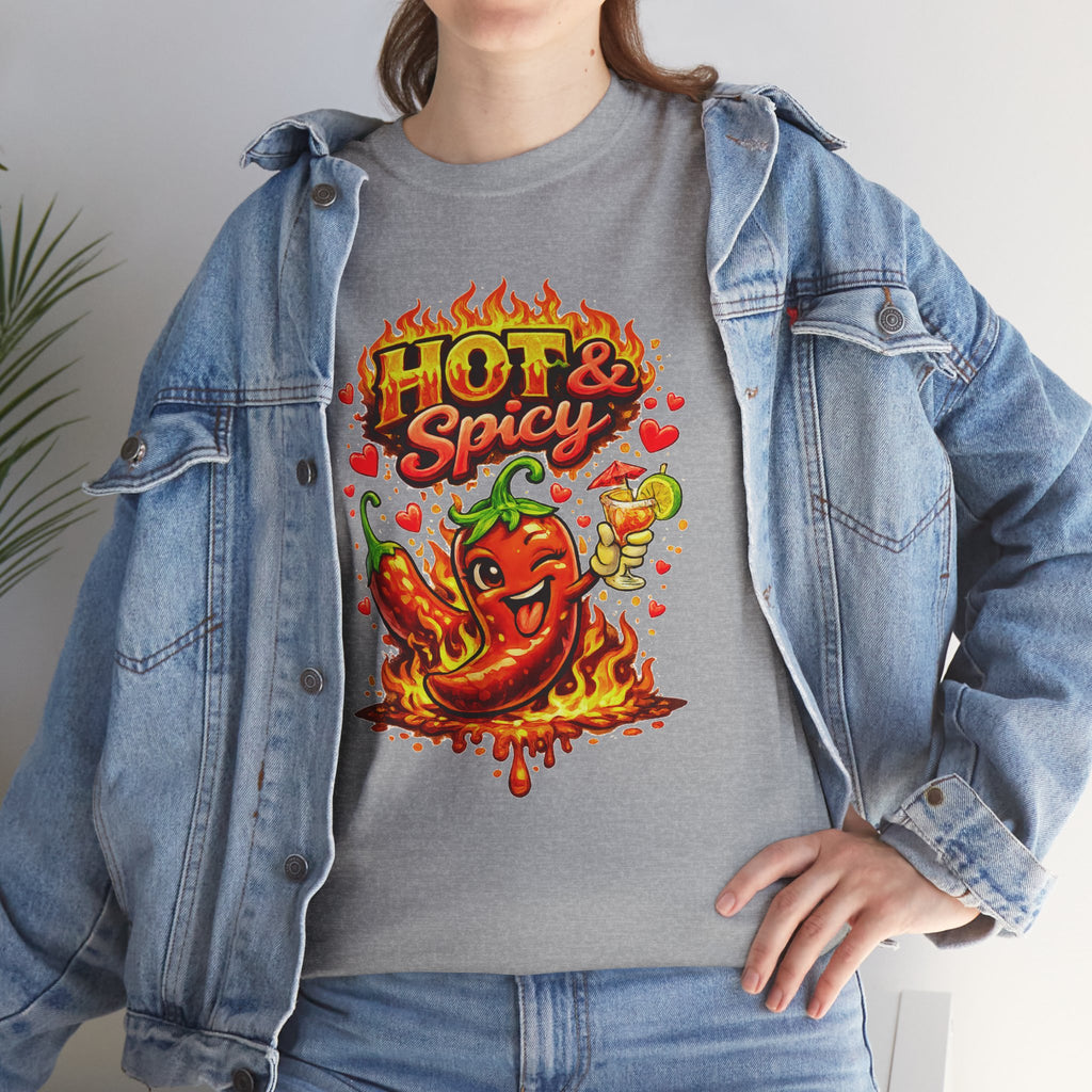 Hot & Spicy Pepper Shirt, Funny Chili Graphic Tee, Cute Food Lover T-Shirt, Spicy Gift