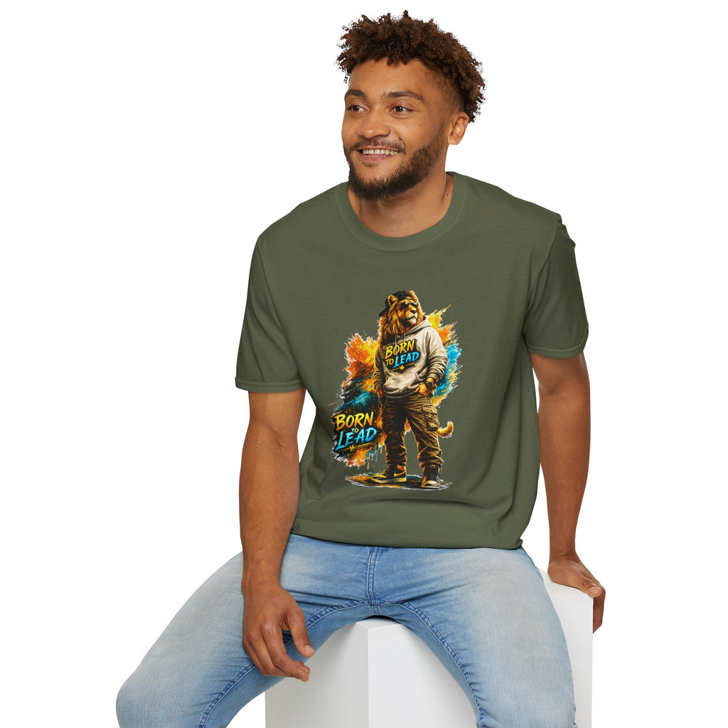 Lion 'Born to Lead' Graphic T‑Shirt — Inspirational Animal Leadership Tee