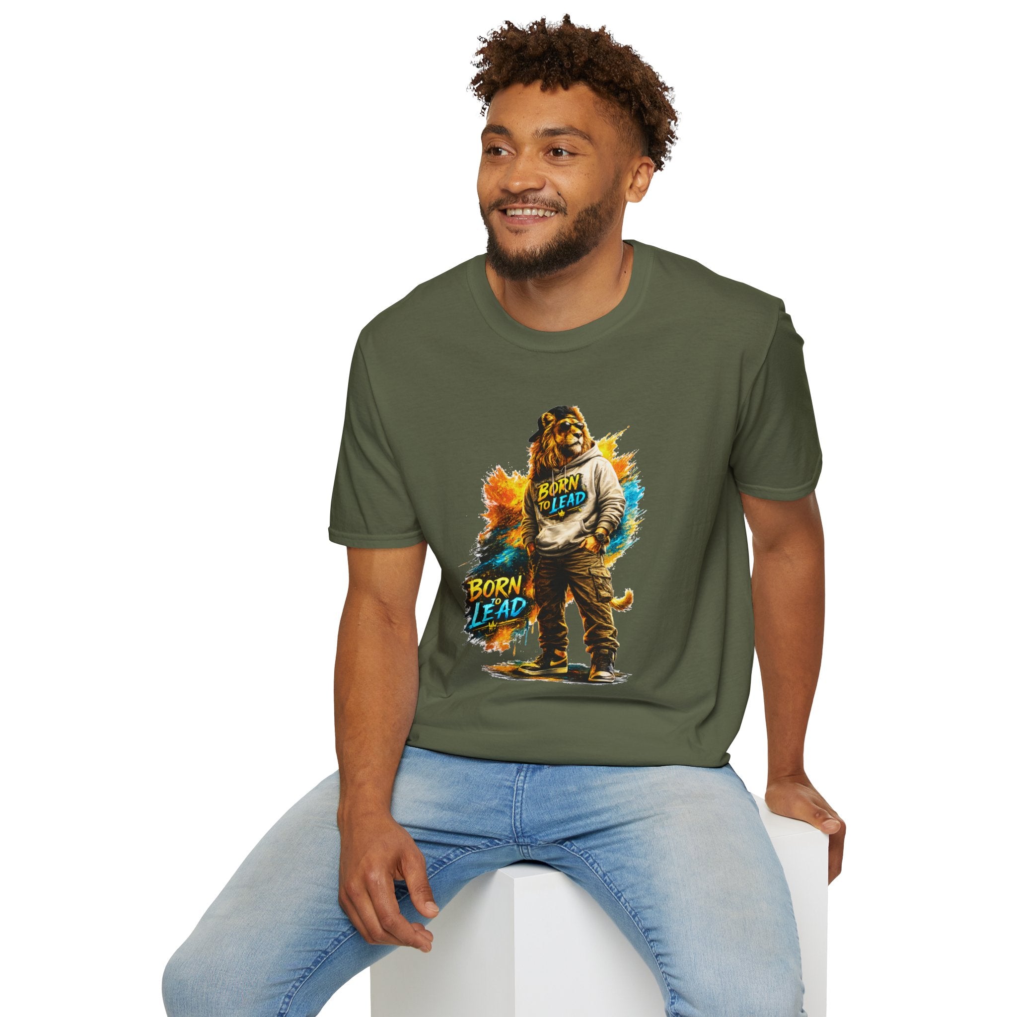 Lion 'Born to Lead' Graphic T‑Shirt — Inspirational Animal Leadership Tee