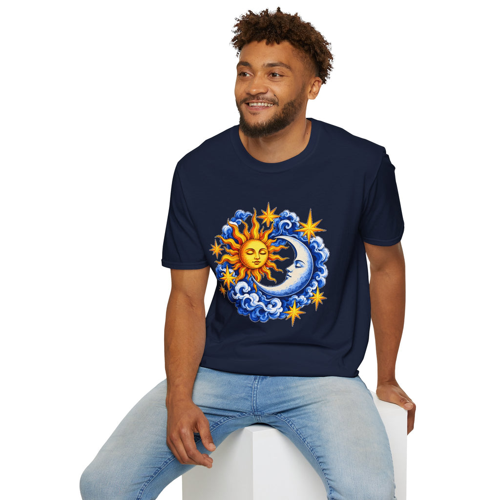 Sun and Moon Graphic T-Shirt — Celestial Boho Solar Lunar Tee
