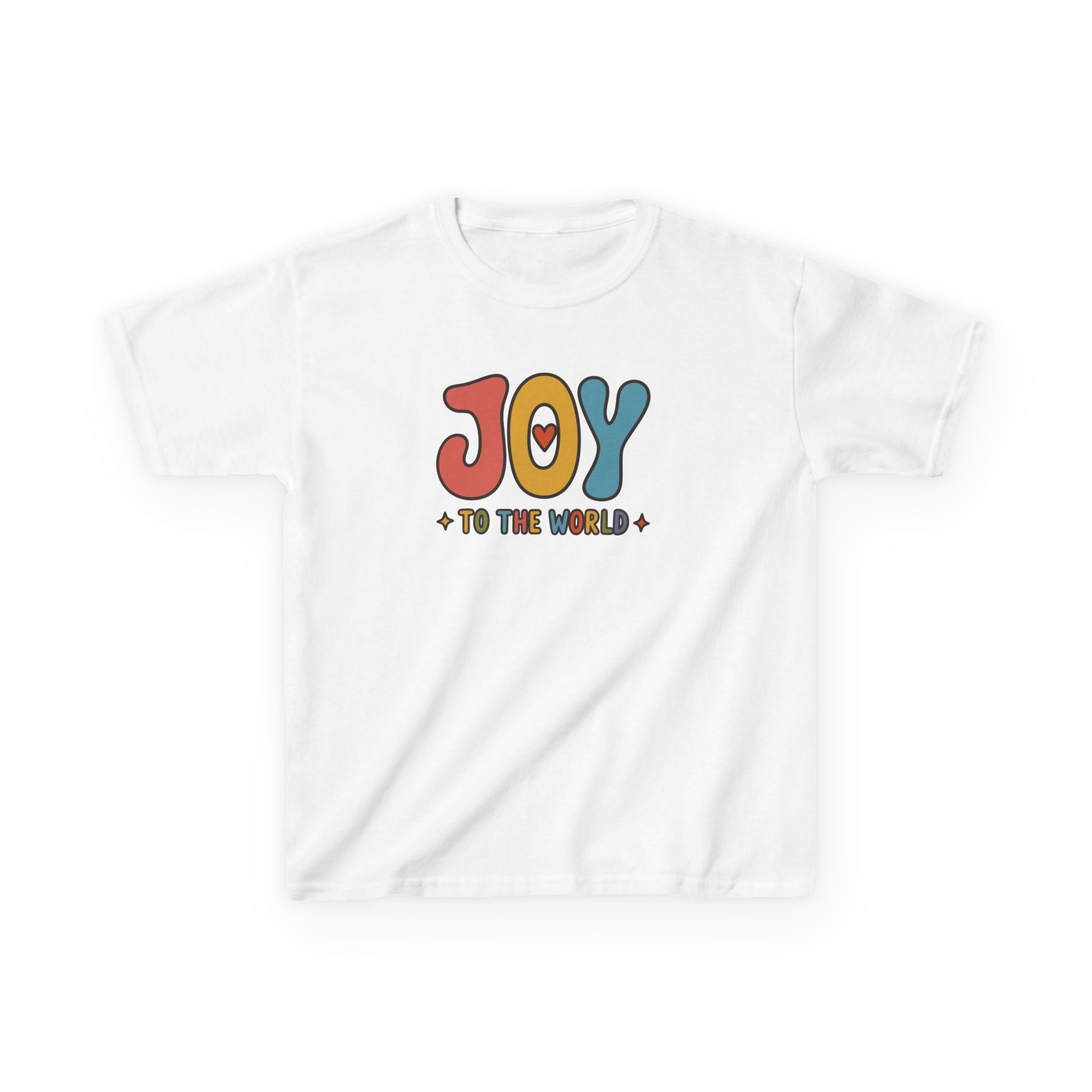 Kids Joy to the World Shirt | Retro Christmas Tee for Kids | Holiday Graphic T-Shirt | Cute Kids Xmas Shirt