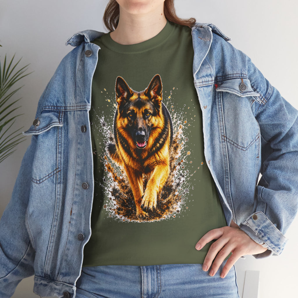 German Shepherd Running T-Shirt, German Shepherd Graphic Tee, Dog Lover Shirt, Unisex German Shepherd Tee, Gift for Dog Owner, K9 Animal Shirt
