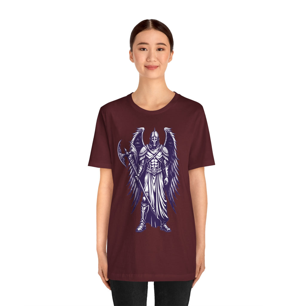 Fallen Angel Warrior T-Shirt | Gothic Fantasy Winged Knight Tee