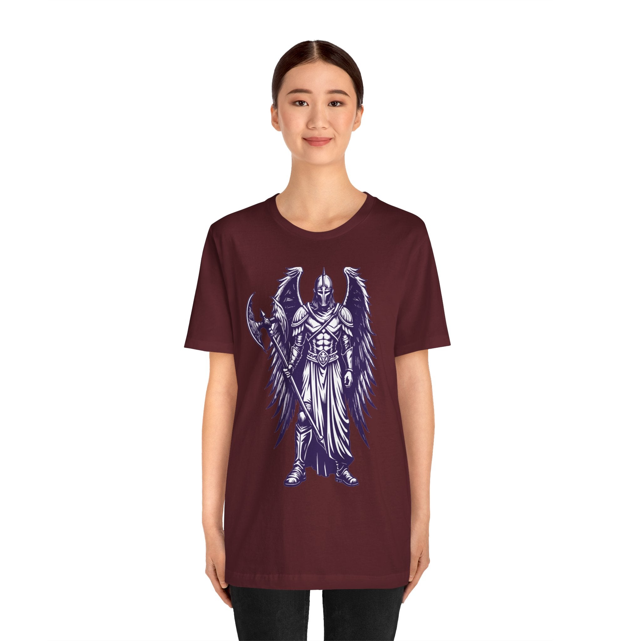 Fallen Angel Warrior T-Shirt | Gothic Fantasy Winged Knight Tee