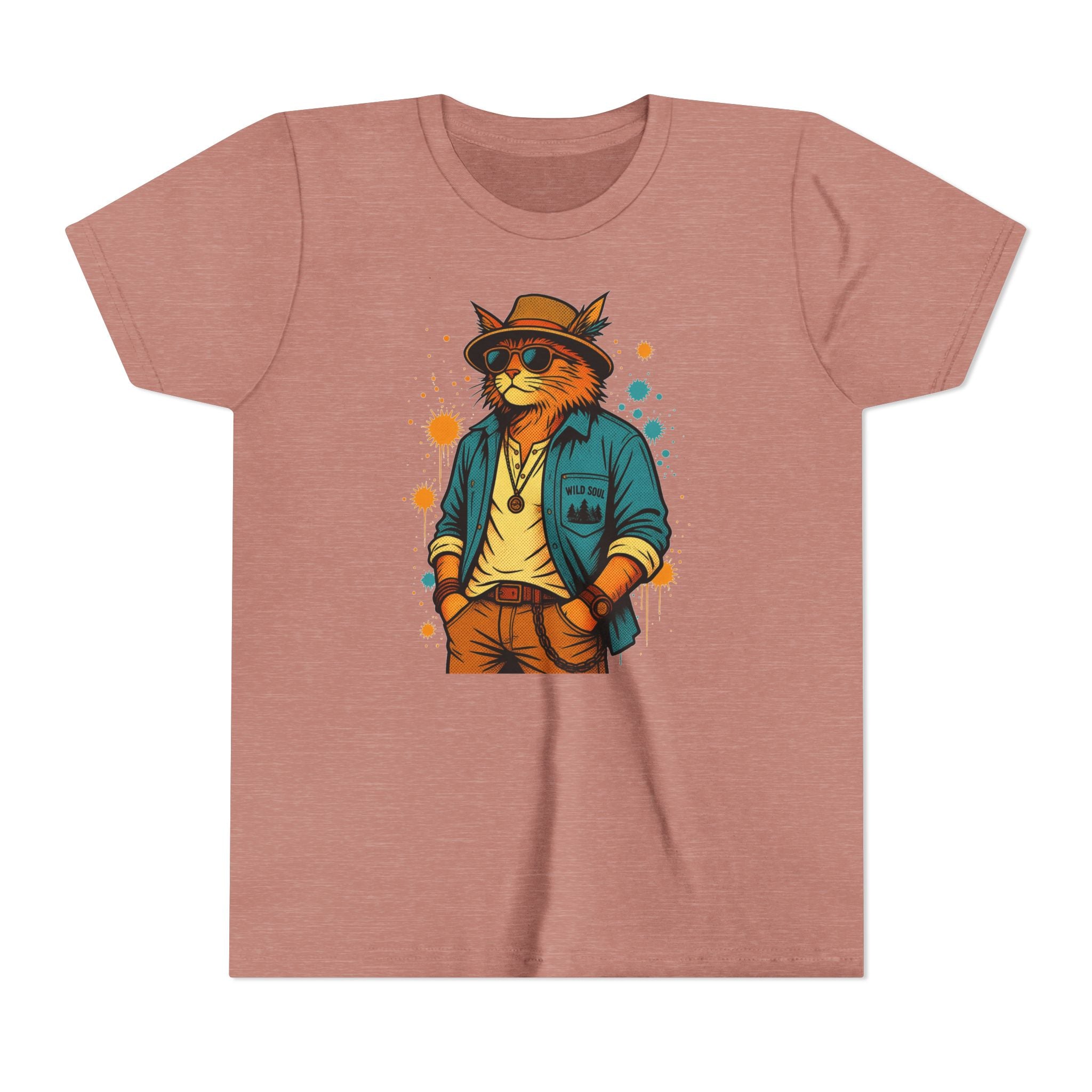 Youth Cat Graphic Tee — Cool Retro Cat in Sunglasses Kids T-Shirt
