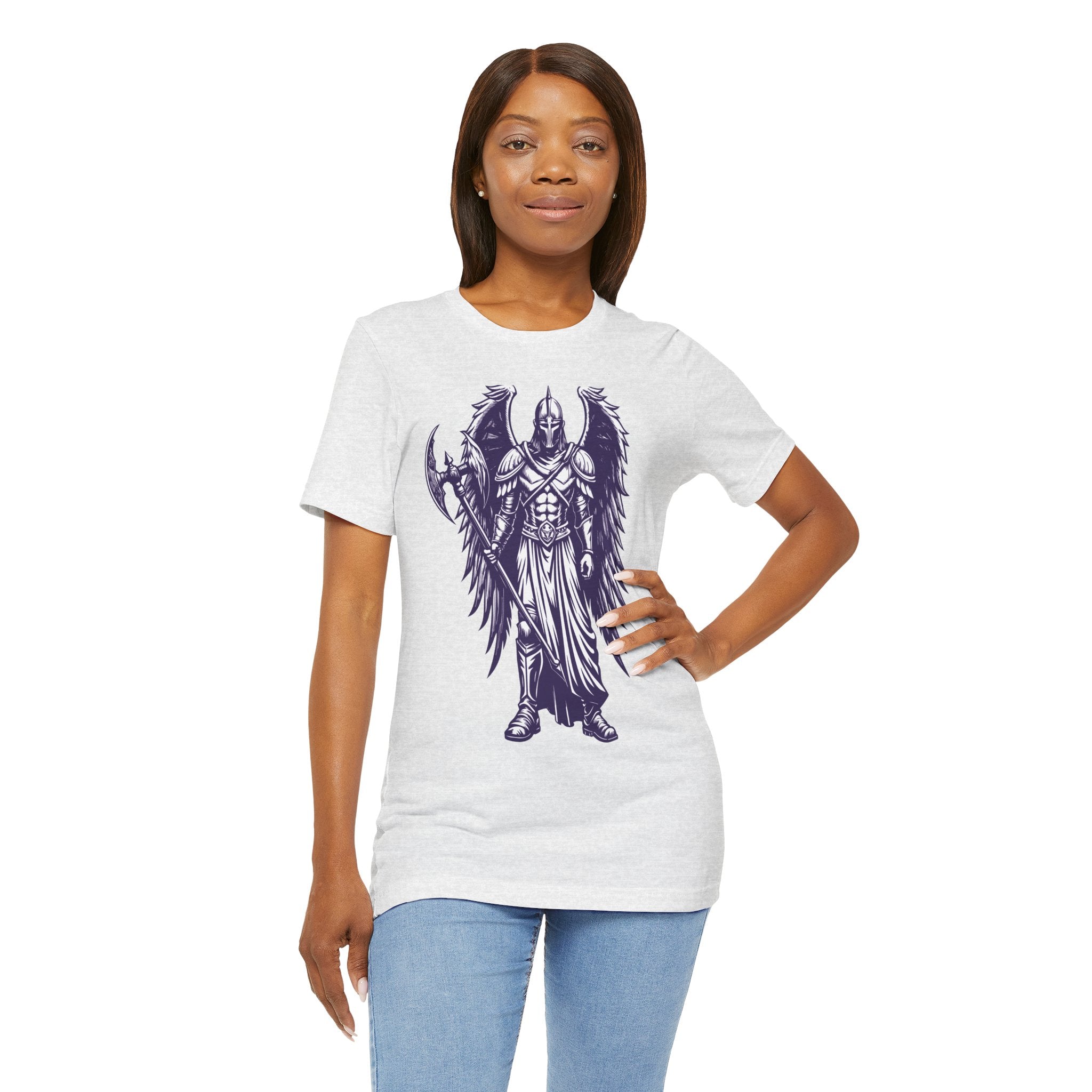 Fallen Angel Warrior T-Shirt | Gothic Fantasy Winged Knight Tee
