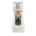 Mystic Sun & Black Cat Racerback Dress — Boho Floral Astrology AOP