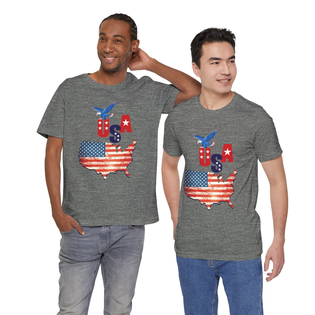 USA Flag Map T-Shirt, Patriotic Eagle Shirt, 4th of July Shirt, American Flag Tee, Independence Day Gift