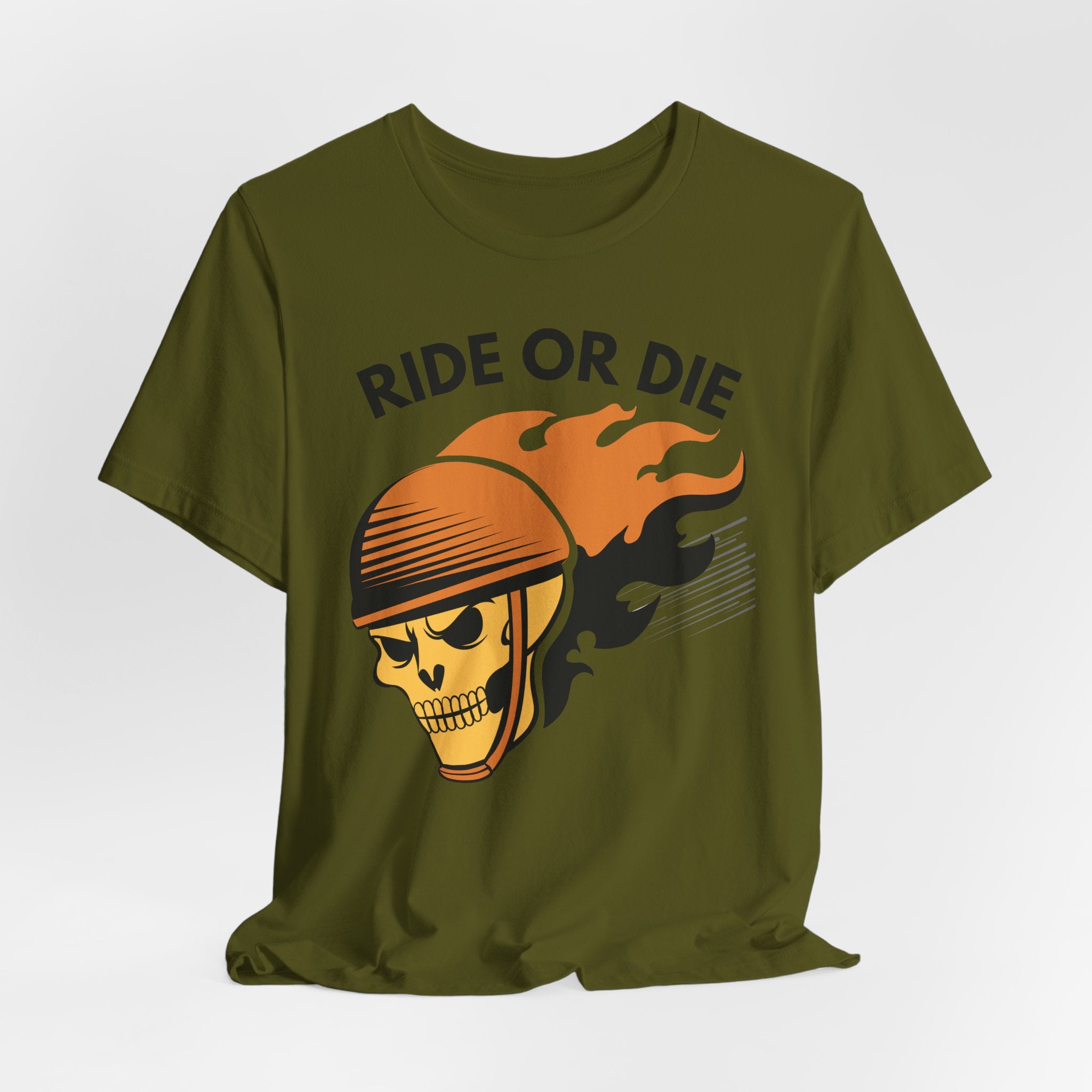 Ride or Die Skull Helmet T-Shirt | Biker Graphic Tee for Men | Vintage Motorcycle Shirt