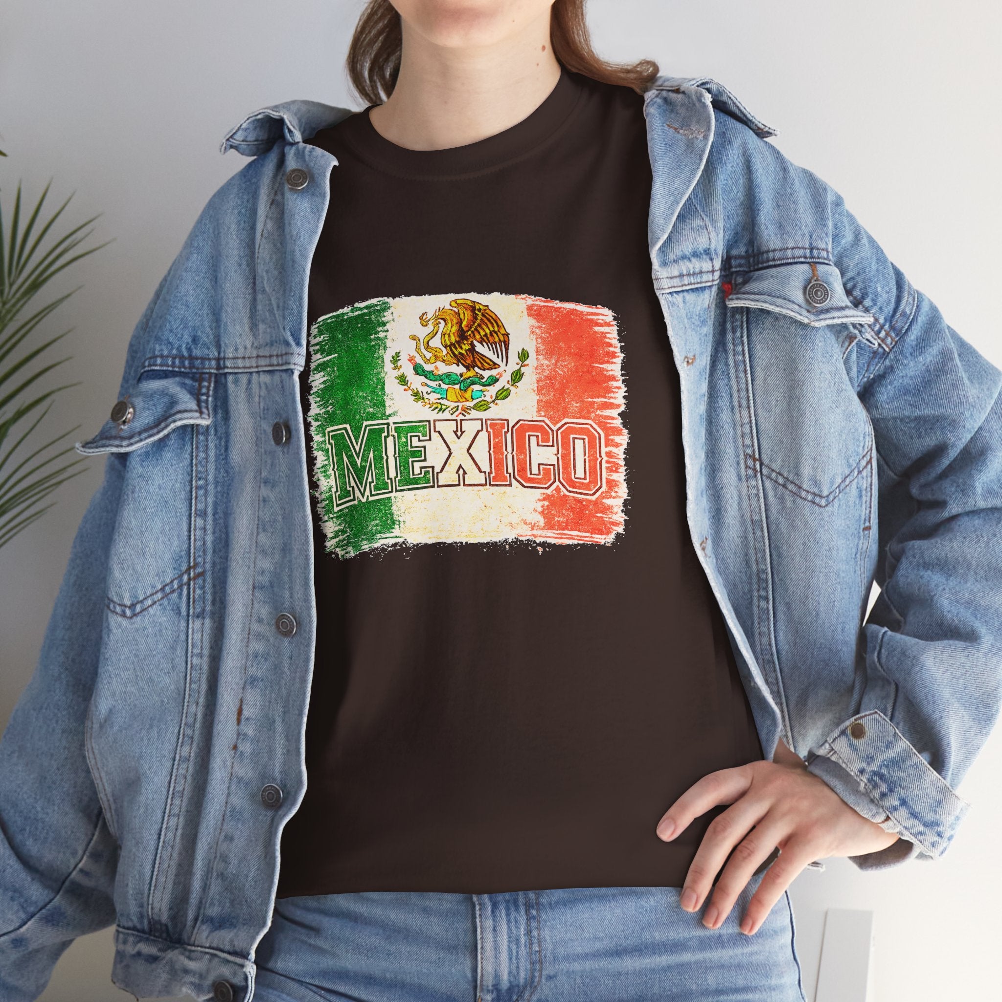 Mexico Flag Vintage T-Shirt — Distressed Mexican Emblem Tee