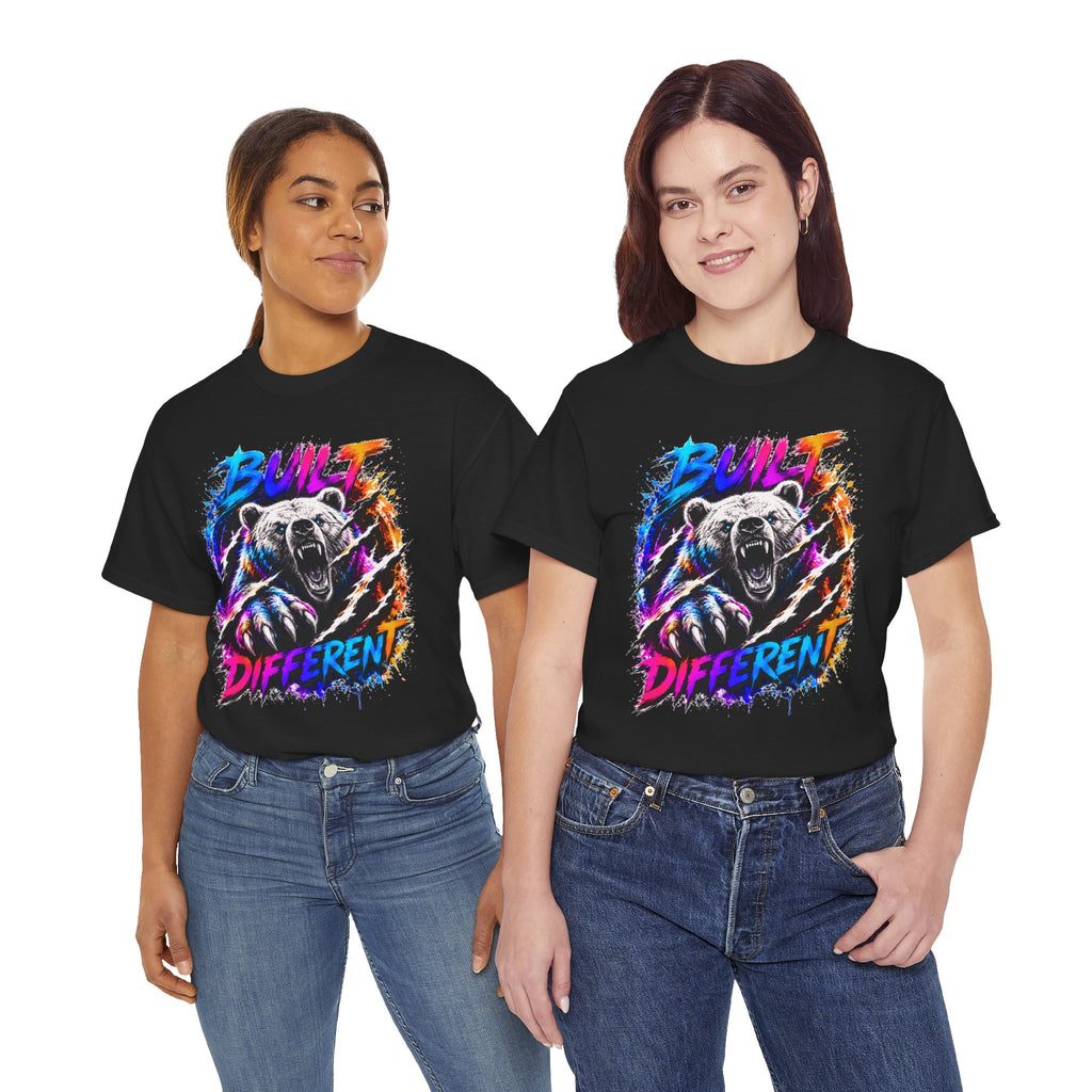 Built Different Bear T-Shirt — Bold Retro Grunge Graphic Tee