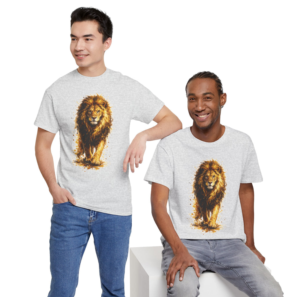 Lion Graphic T-Shirt, Majestic Walking Lion Tee, Watercolor Wildlife Shirt, Unisex Animal Graphic Tee, Lion Lover Gift, Nature Art Shirt