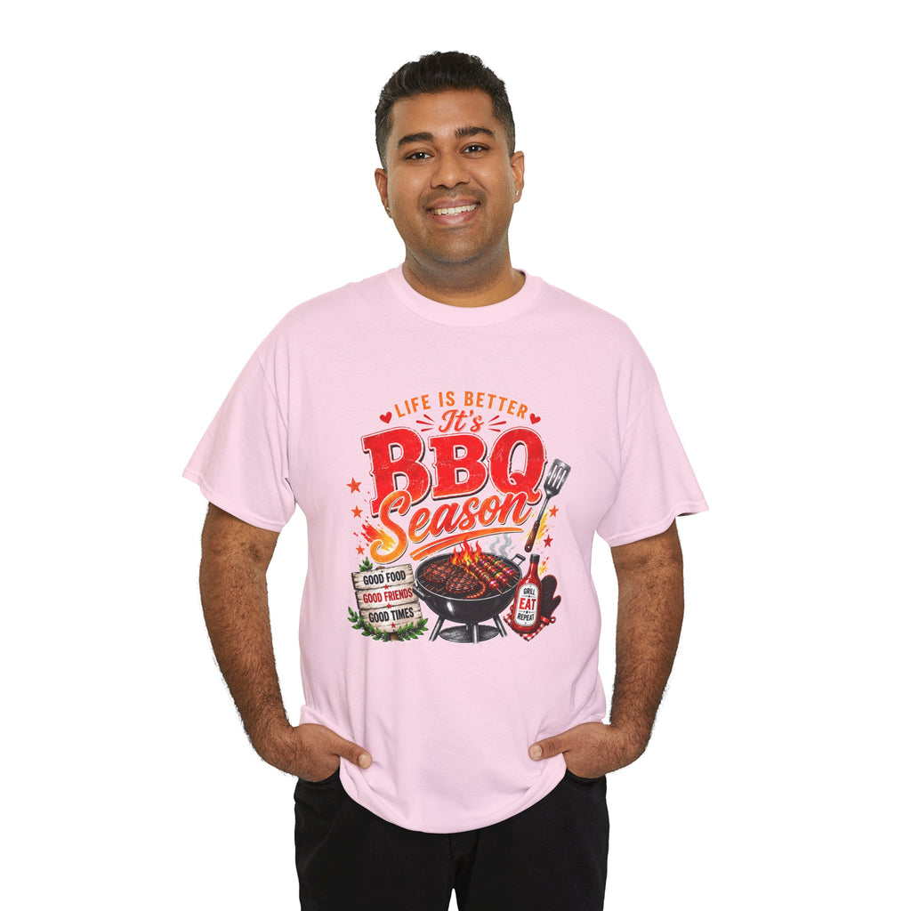 BBQ Season T-Shirt | Life Is Better It's BBQ Season Tee | Funny Grill Shirt | Summer Cookout Shirt | Barbecue Lover Gift | Backyard BBQ Tee