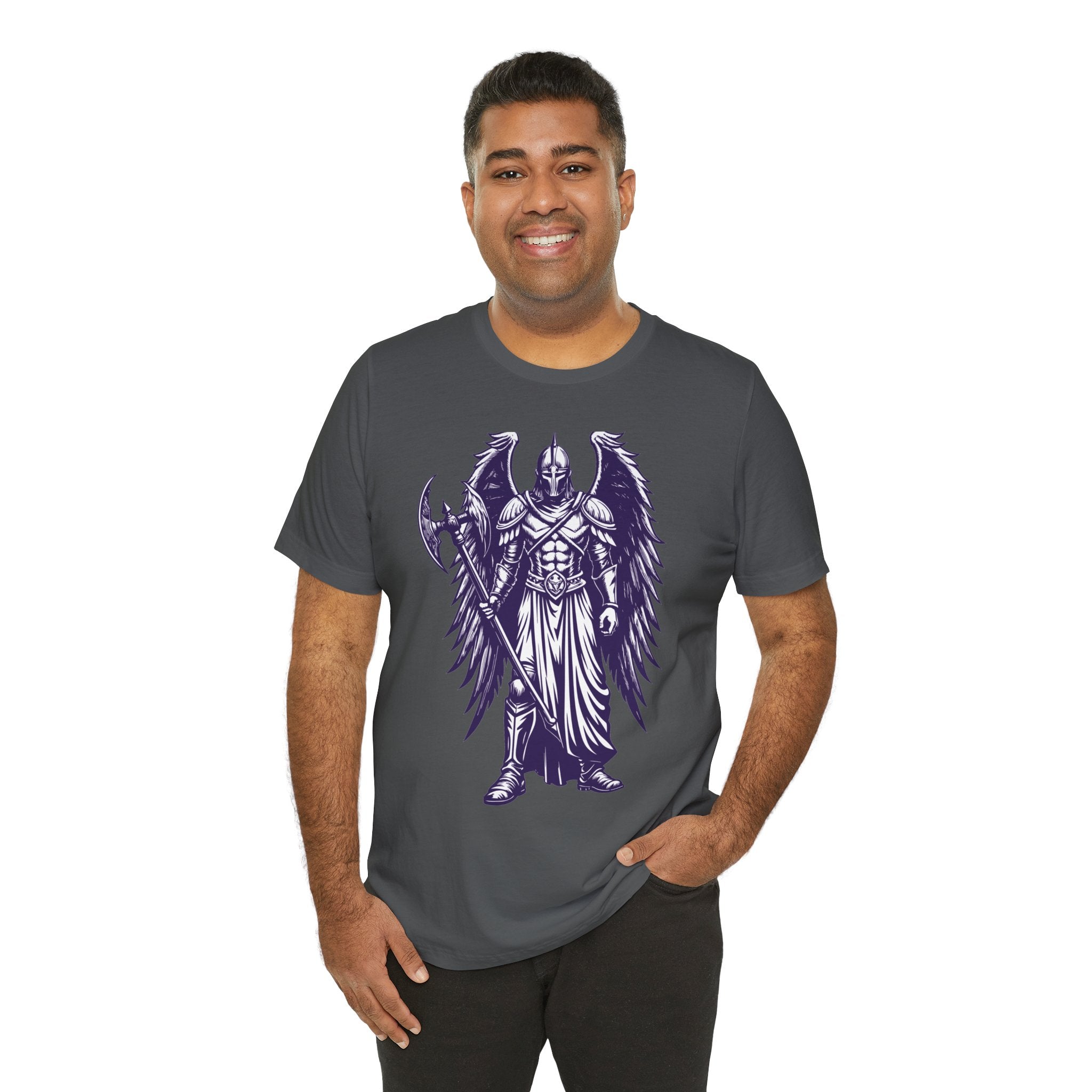 Fallen Angel Warrior T-Shirt | Gothic Fantasy Winged Knight Tee