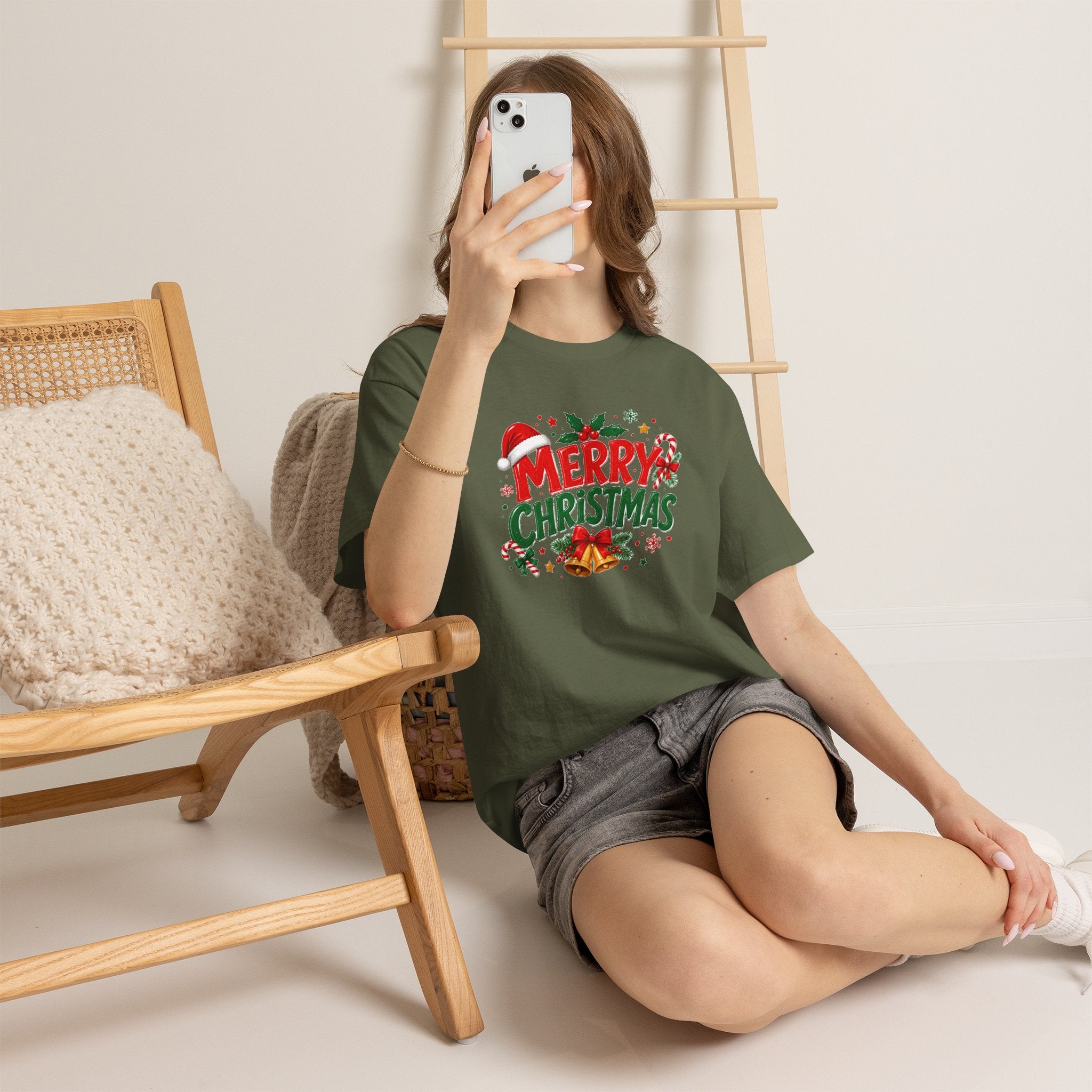 Merry Christmas Shirt, Christmas Graphic Tee, Santa Hat T-Shirt, Holiday Party Shirt, Xmas Gift for Men Women