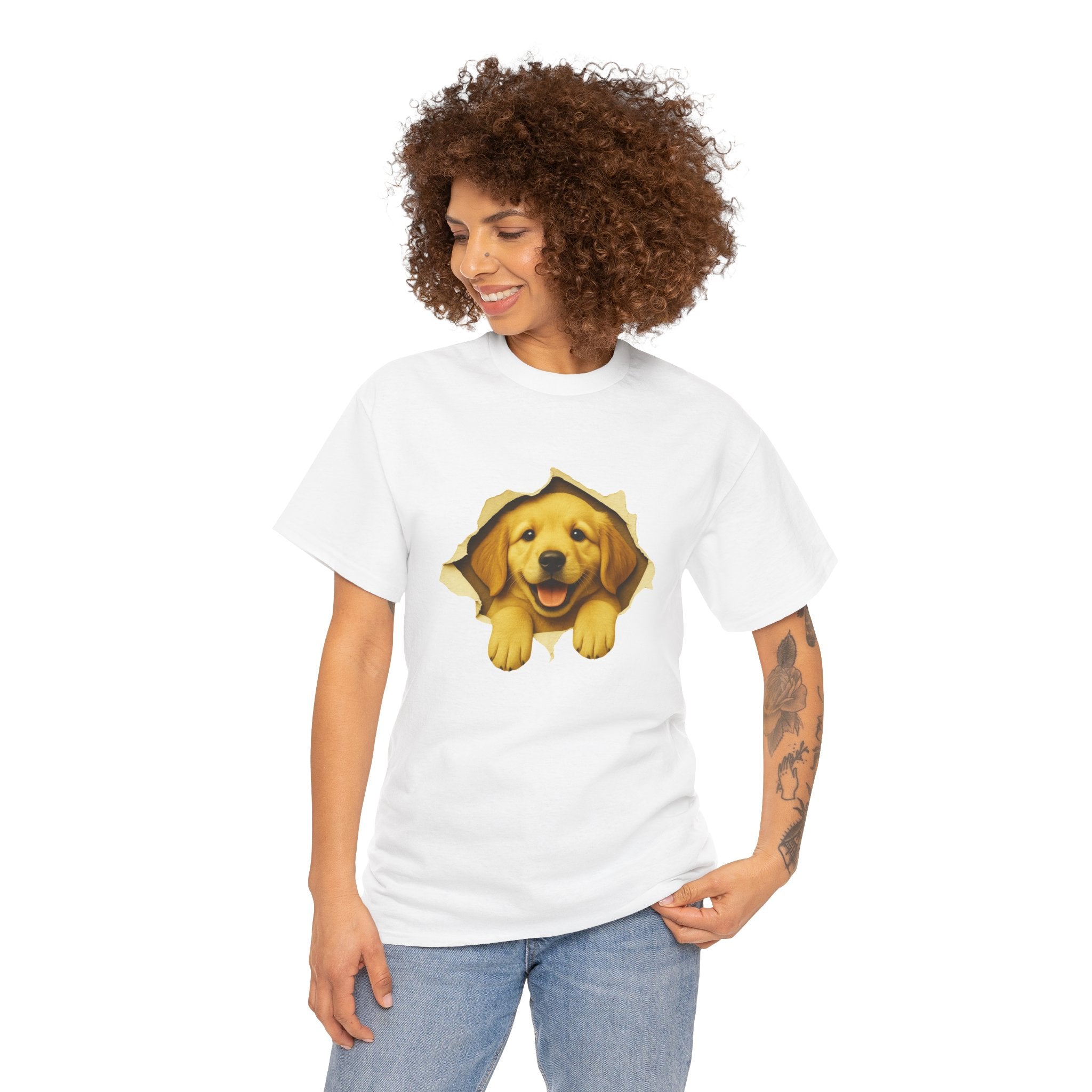 Golden Retriever Peekaboo Shirt, Cute Dog Lover T-Shirt, Funny Puppy Tee, Golden Retriever Gift, Pet Lover Graphic Shirt