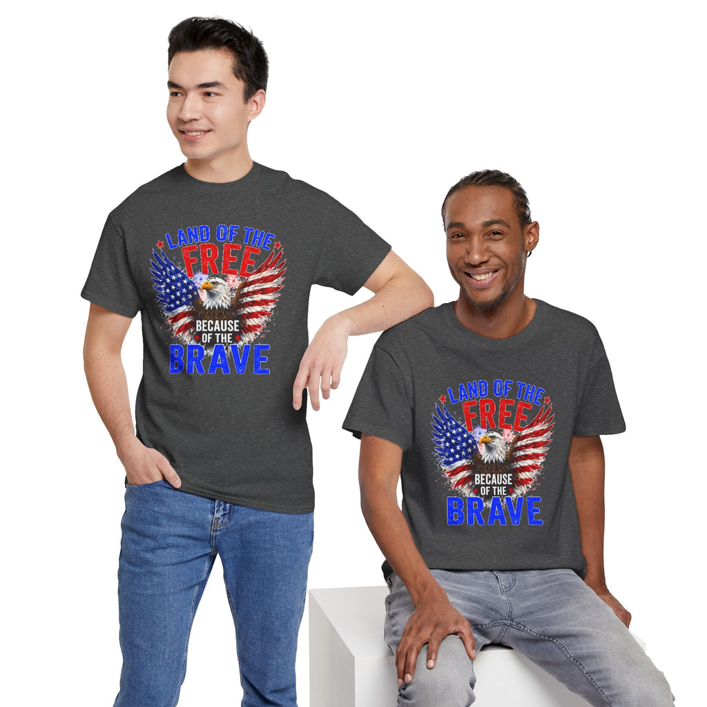 Land of the Free Because of the Brave Shirt, Patriotic Eagle T-Shirt, American Flag Tee, 4th of July Shirt, Veteran Gift, USA Pride Tee