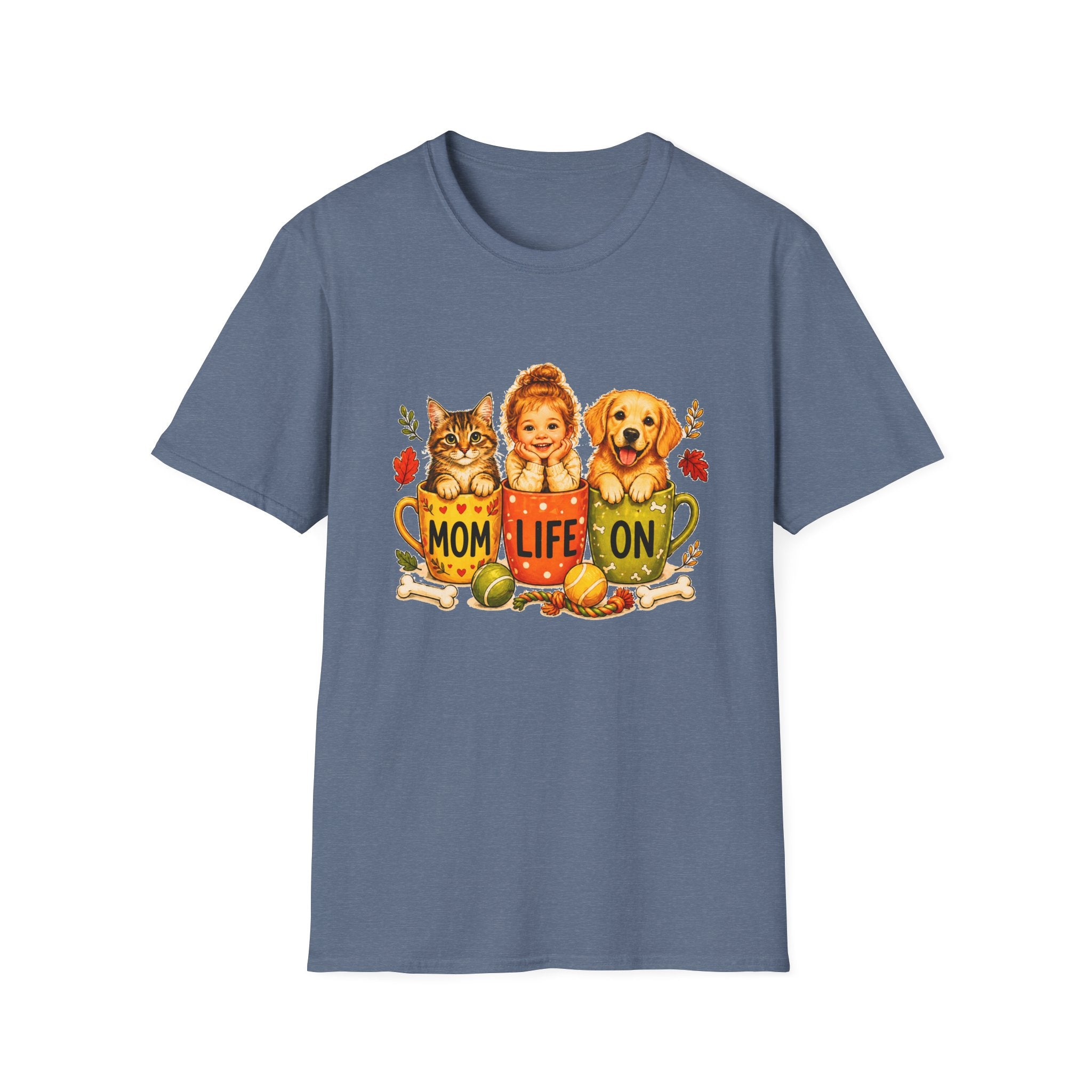 Mom Life Shirt, Dog Cat Mom T-Shirt, Cute Mom Graphic Tee, Pet Lover Shirt, Funny Mom Life Tee, Gift for Mom
