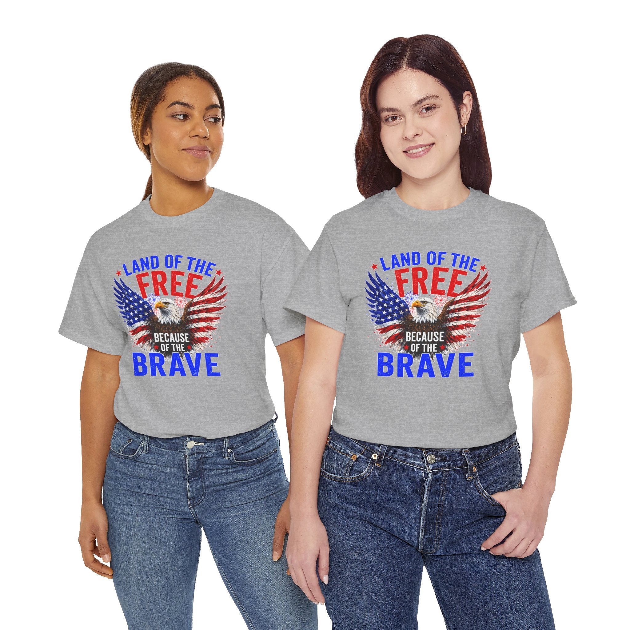 Land of the Free Because of the Brave Shirt, Patriotic Eagle T-Shirt, American Flag Tee, 4th of July Shirt, Veteran Gift, USA Pride Tee