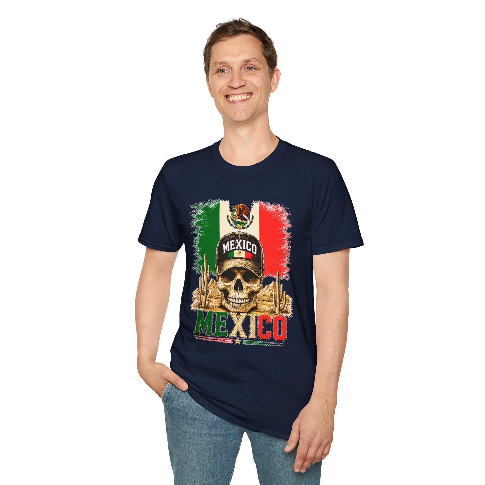 Mexico Flag Skull T-Shirt, Vintage Mexican Skull Shirt, Dia De Los Muertos Tee, Patriotic Mexico Graphic Tee, Gift for Men Women