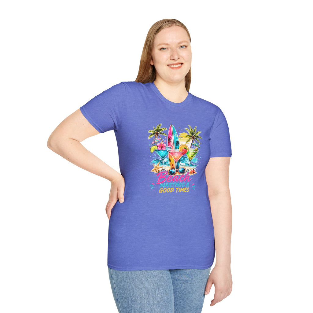 Beach Cocktails T-Shirt, Tropical Summer Shirt, Beach Martini Tee, Coastal Vacation Shirt, Summer Graphic Tee
